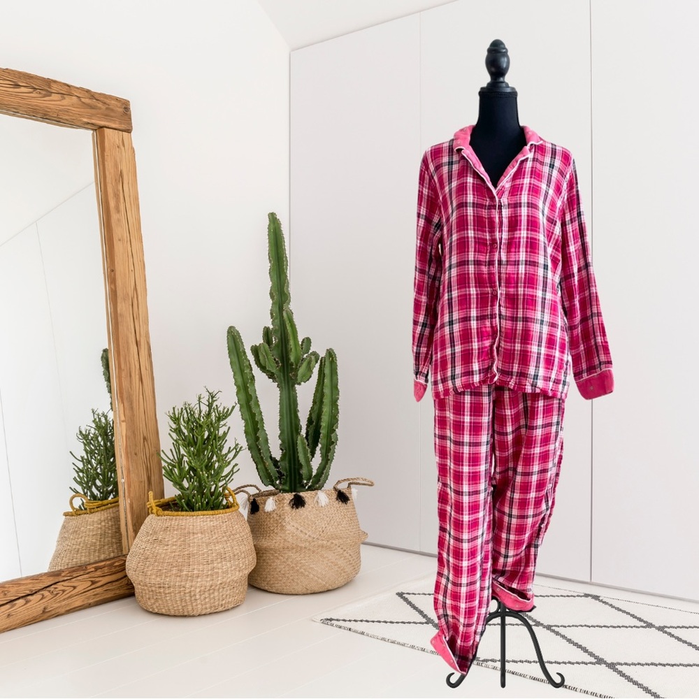Sundance Truly Tartan Plaid Flannel 2PC Pajama Set